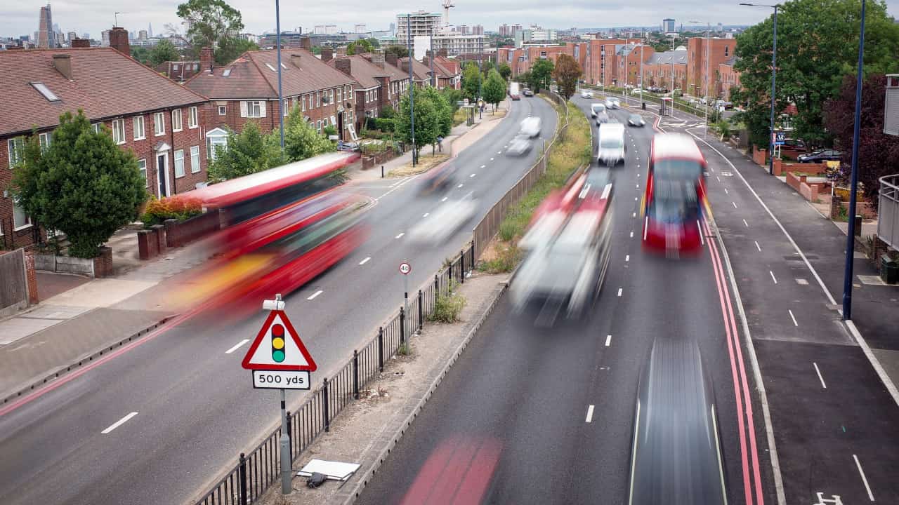 Cars Driving On Road UK