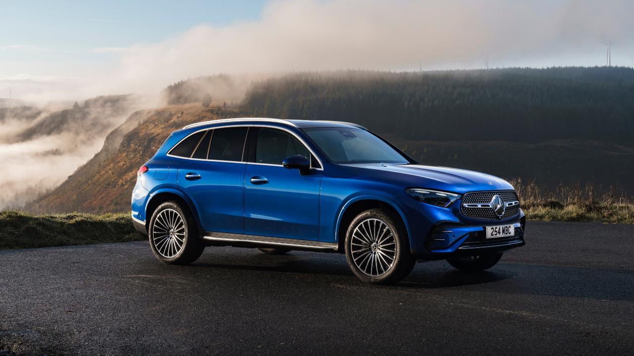 Blue Mercedes-Benz GLC SUV Exterior Front Static