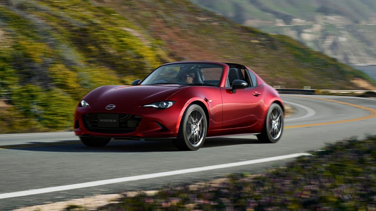 Red Mazda MX-5 Exterior Front Driving