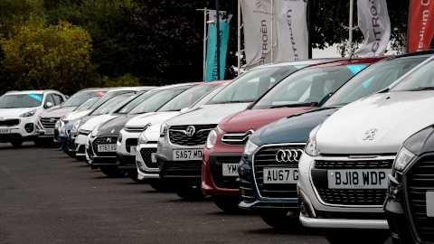 Row of Cars Front