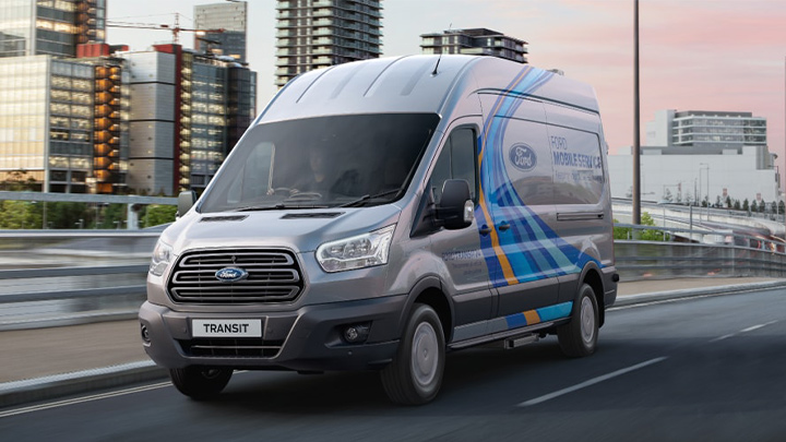 ford mobile servicing van, driving