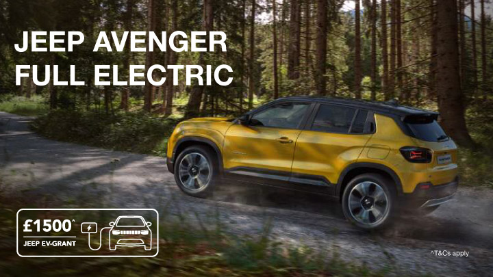 Yellow Jeep Avenger Driving Up Forest Path