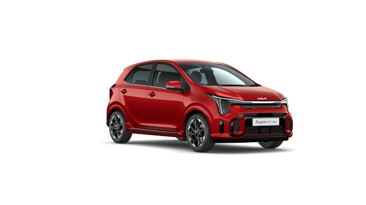 Red Kia GT-Line Exterior Front Static in Studio