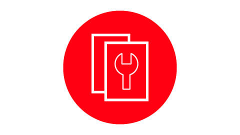 Red Servicing Logo with Spanner