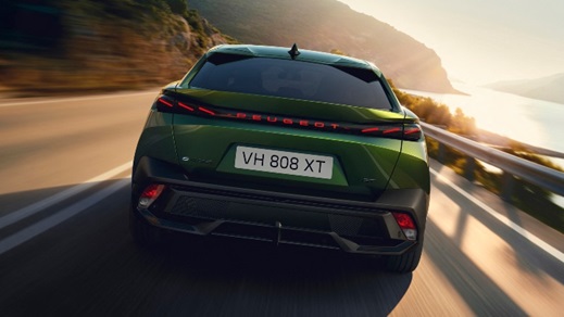 Green Peugeot 408 Exterior Rear Driving