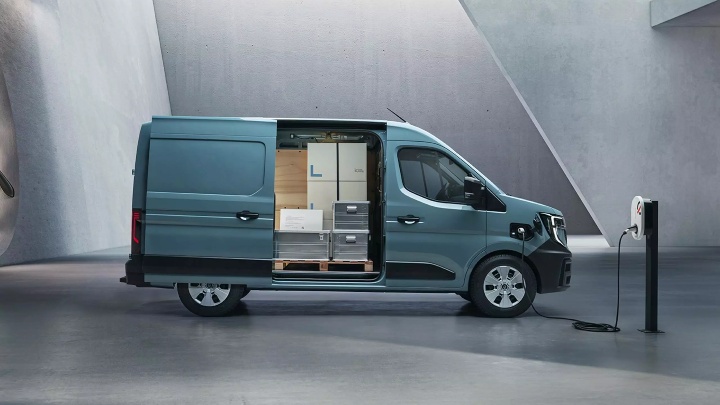 Blue Renault Master Van Exterior Side Charging