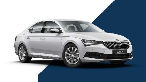 White Skoda Superb