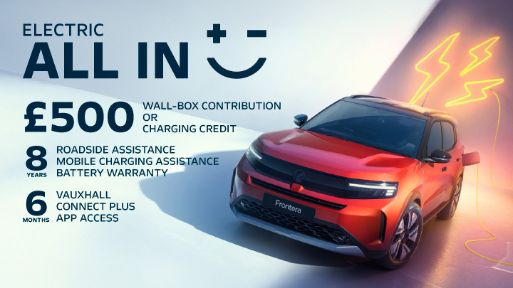 Red Vauxhall With Promotional Messaging